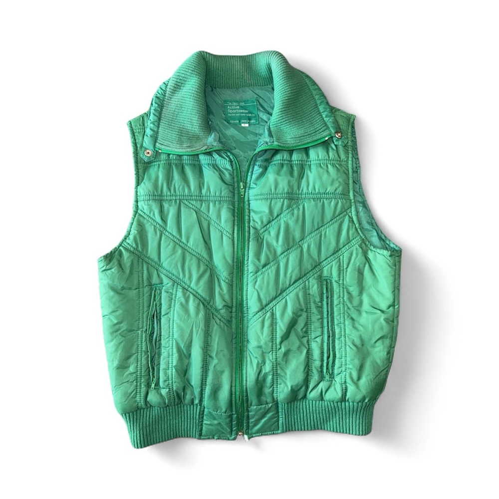 Vintage 80s JCPenney Green Quilted Vest